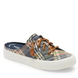 sperry plaid mules